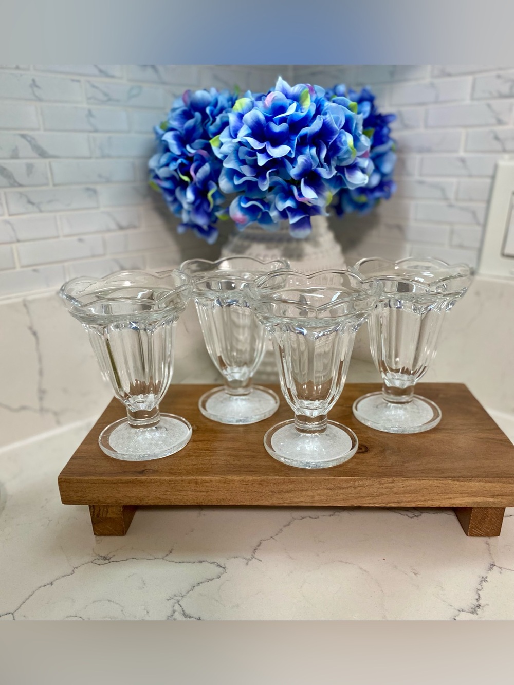Clear Glass Dessert Cups - Set of 4